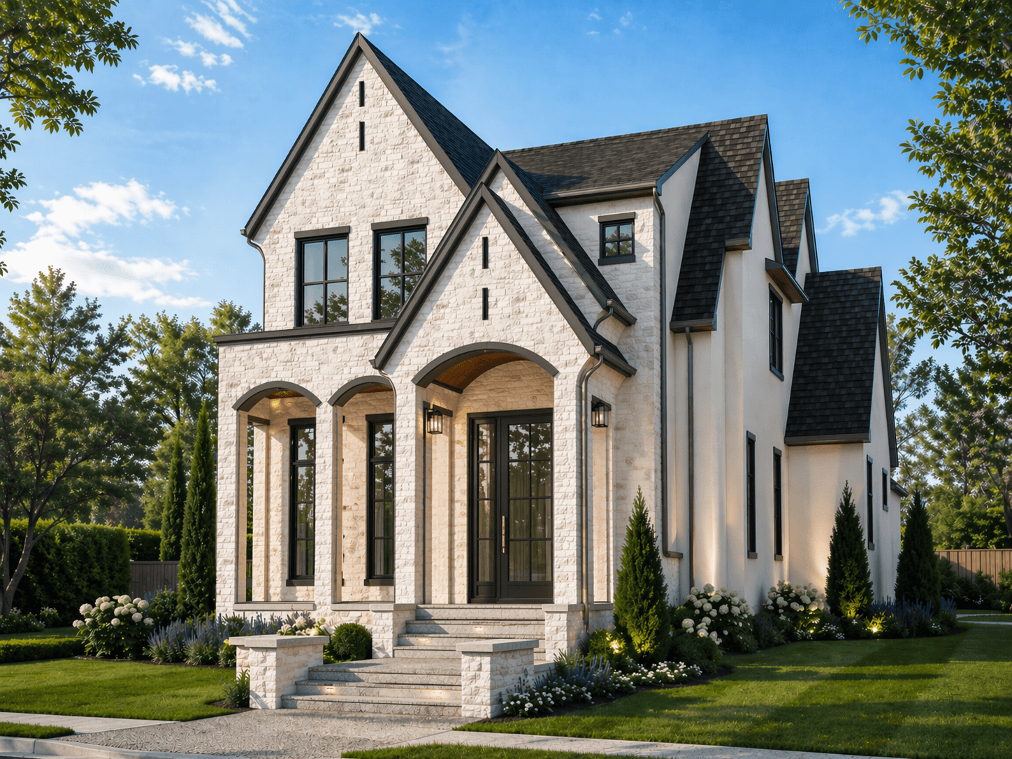 Angled exterior rendering of Lakeview 2, a pre-sale home by Platinum Build Homes in Lakeview, Calgary.