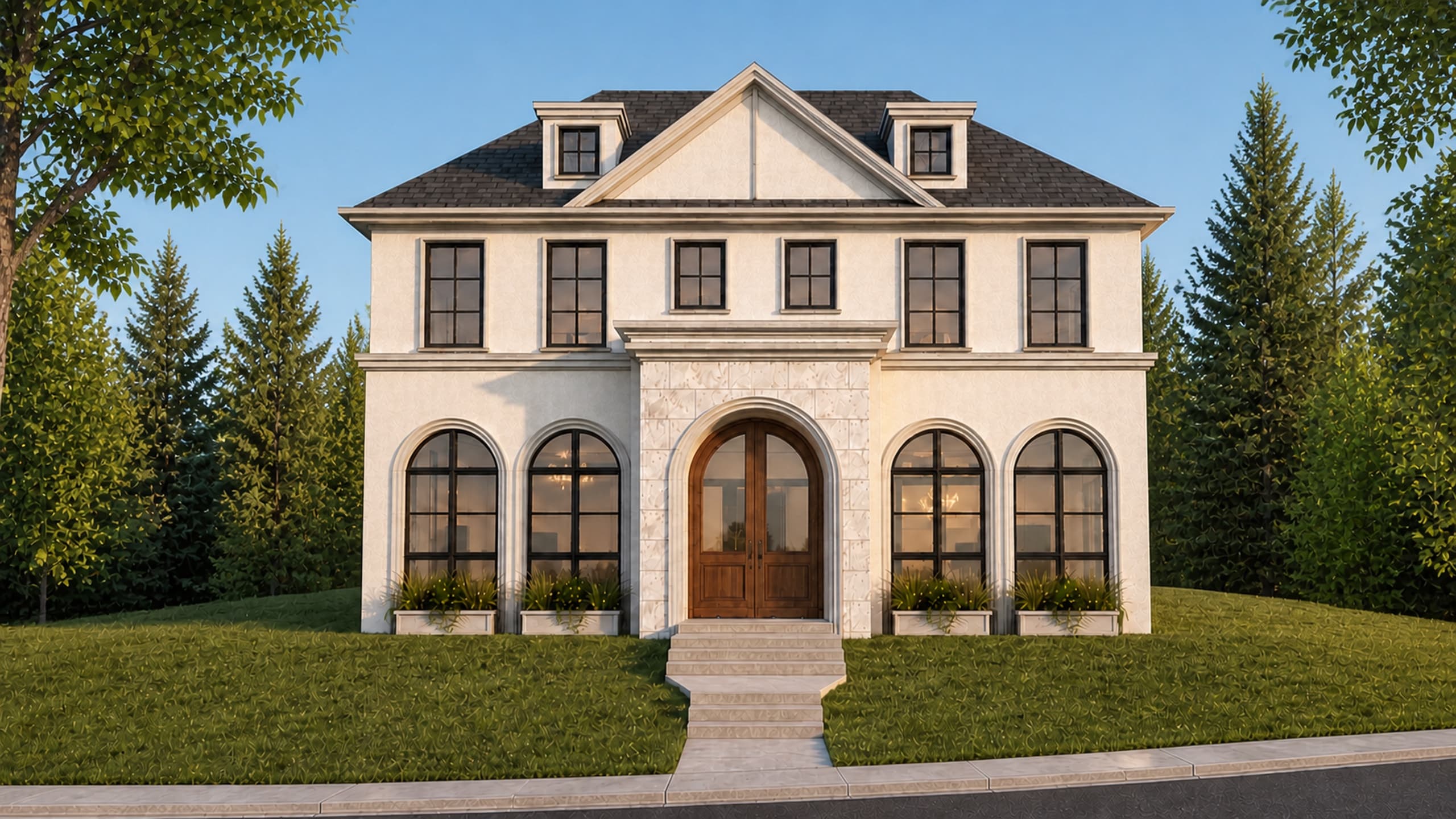 Front exterior rendering of the North Glenmore — Langton Drive pre-sale in Calgary.