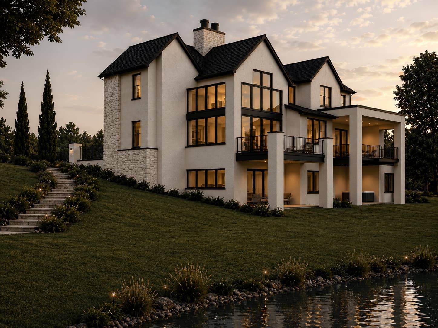 Rear exterior rendering of the Springbank Acreage pre-sale