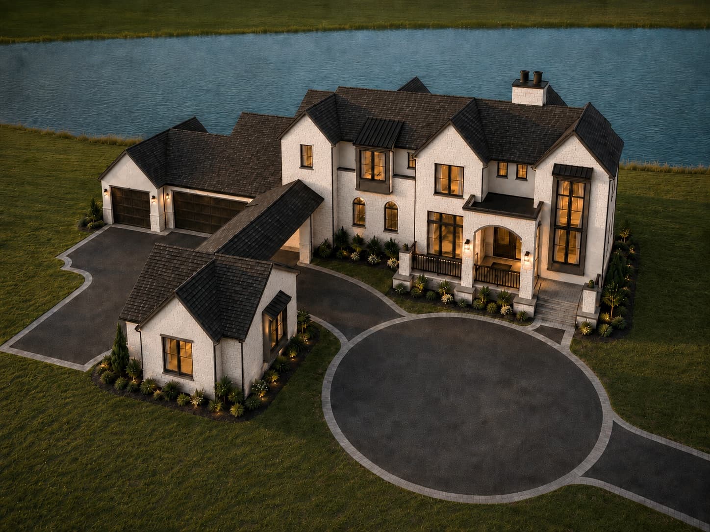 Aerial exterior rendering of the Springbank Acreage pre-sale