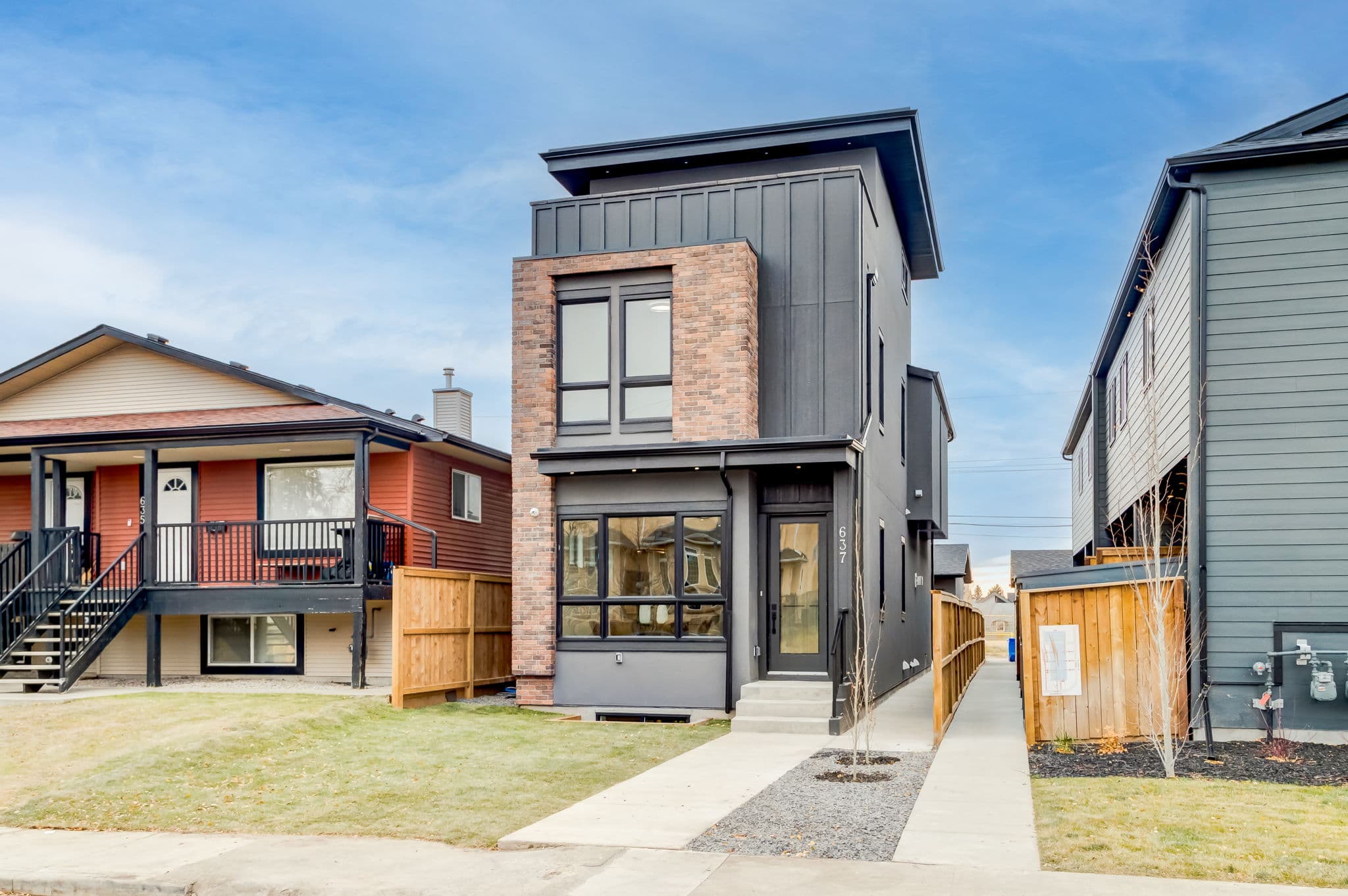 Exterior of a Windsor Park infill home by Platinum Build Homes in Calgary.