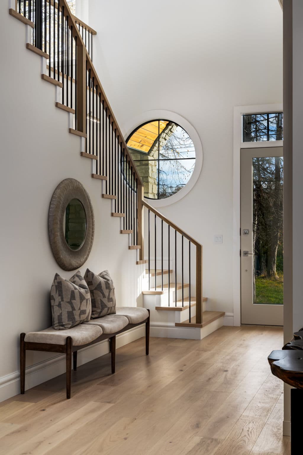 Stair and entry detail in the Elbow Park project by Platinum Build Homes in Elbow Park, Calgary.