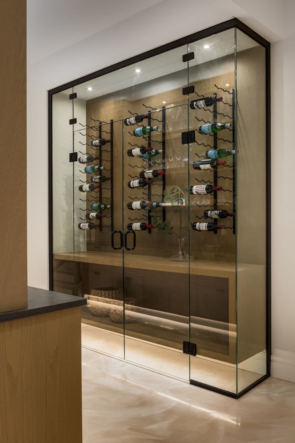 Wine display in the Elbow Park project by Platinum Build Homes in Elbow Park, Calgary.