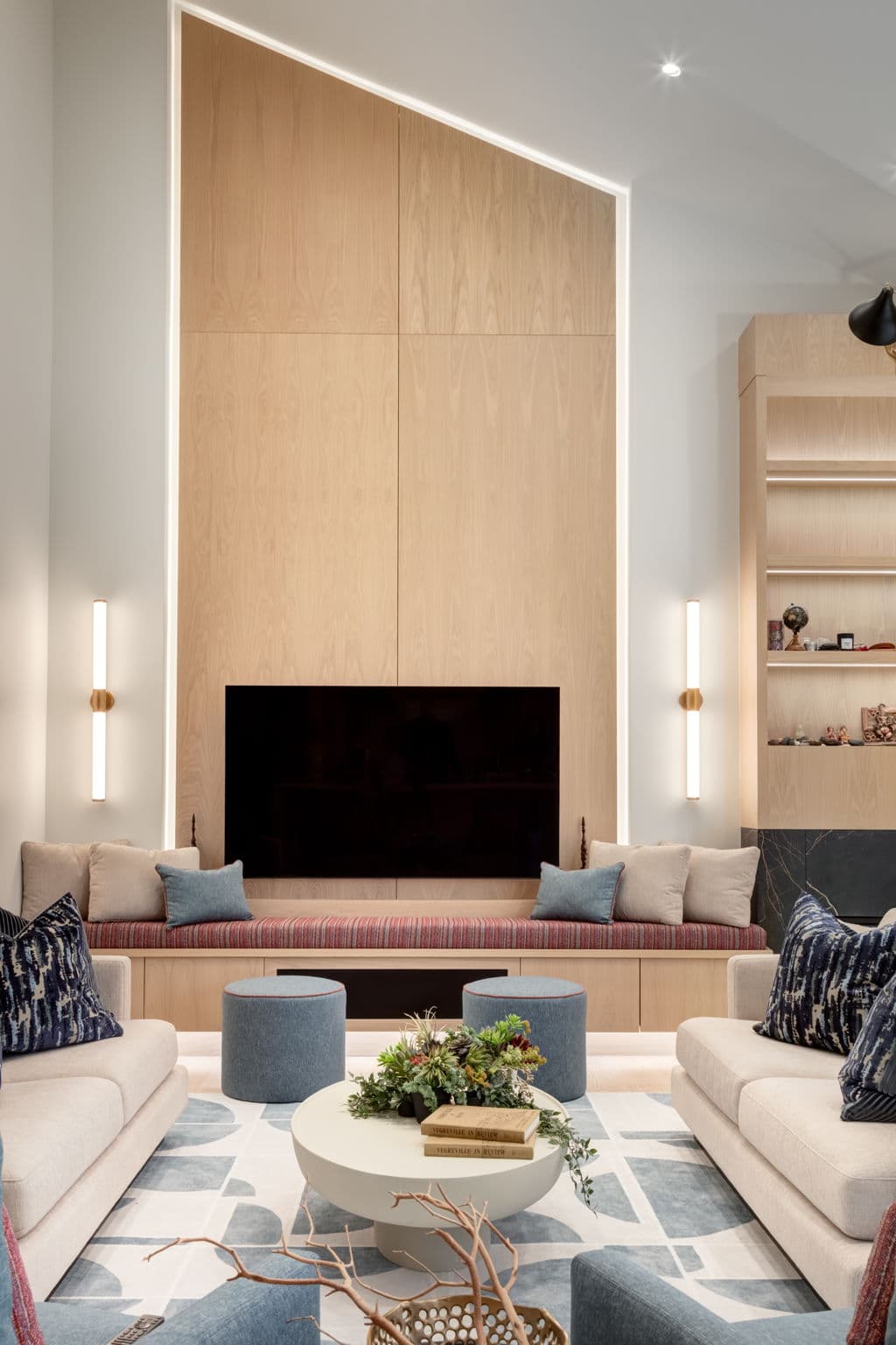 Living room fireplace feature in the Lakeview 1 project by Platinum Build Homes in Lakeview, Calgary.