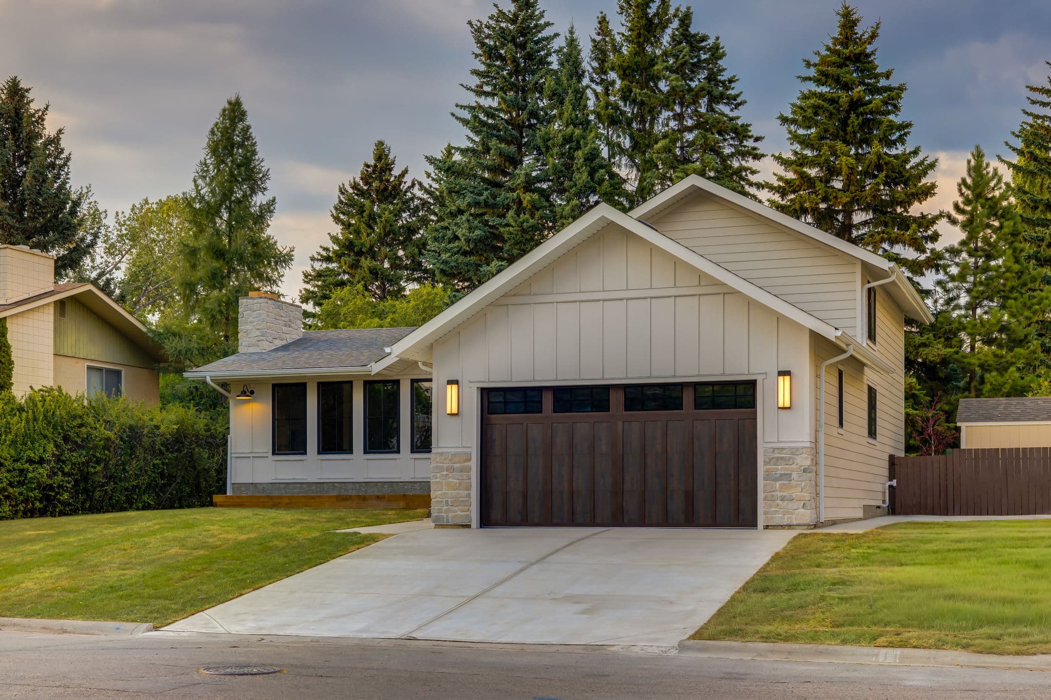 Front elevation of the completed Varal Road whole-home renovation.