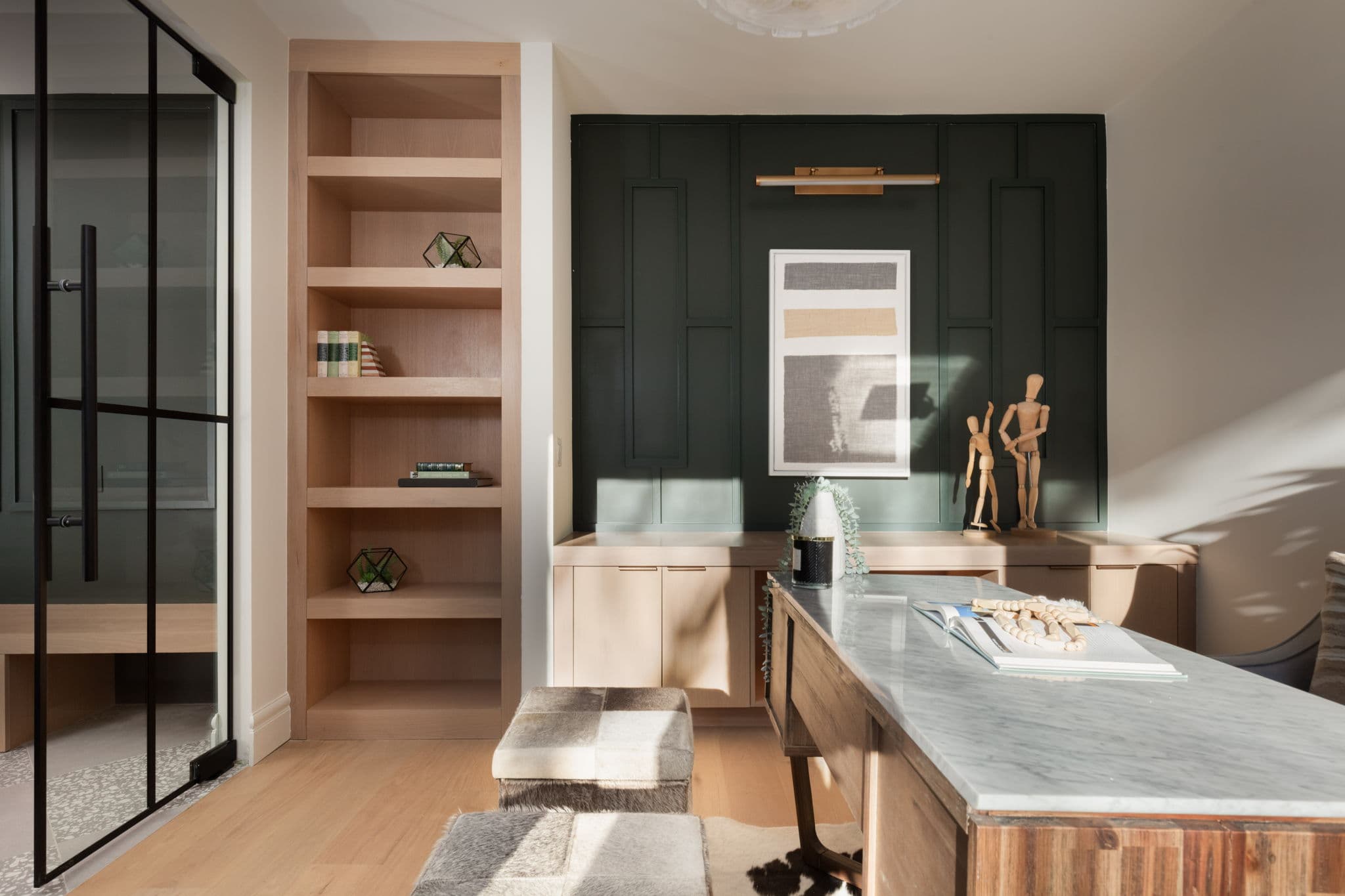 Study with built-in cabinetry in the Varsity 2 project by Platinum Build Homes in Varsity, Calgary.